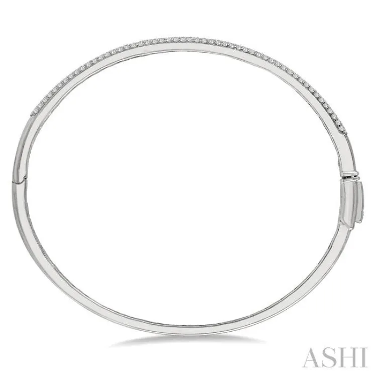 1 ctw Round Cut Diamond Fashion Bangle in 14K White Gold