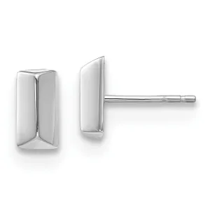 14K White Polished Post Earrings