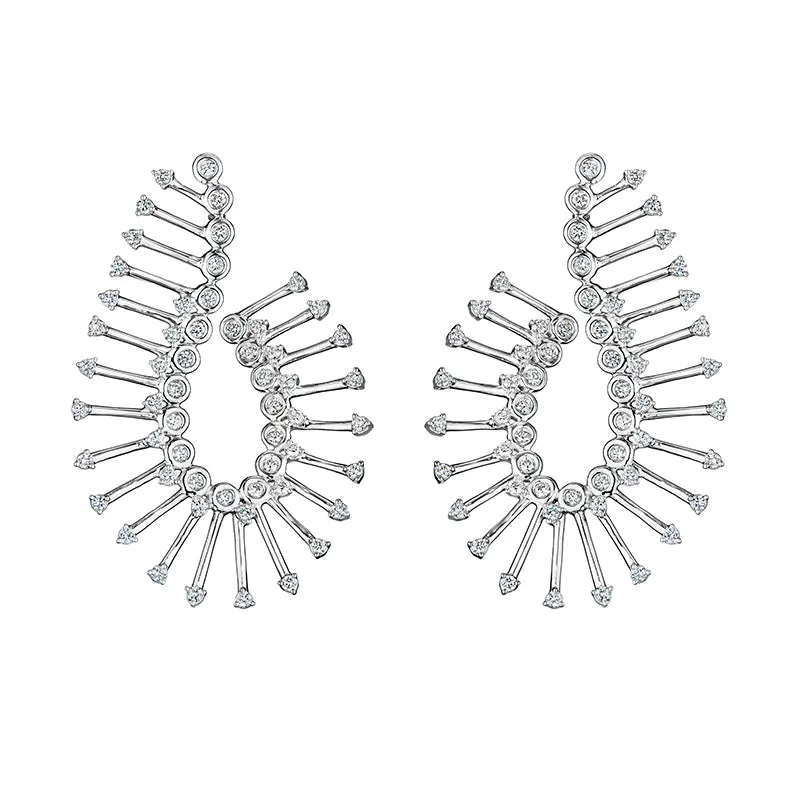 18k Luminus White Gold Earring With 1.34 Cts Vs-Gh Diamonds