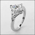 3 Stone 1 Ct . Marquise Ct Trillion Cubic Zirconia Cz Ring