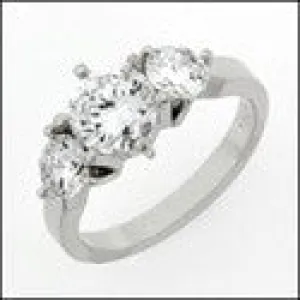 3 Stone 1.25 Round 1 Ct Round Cubic Zirconia Cz Ring