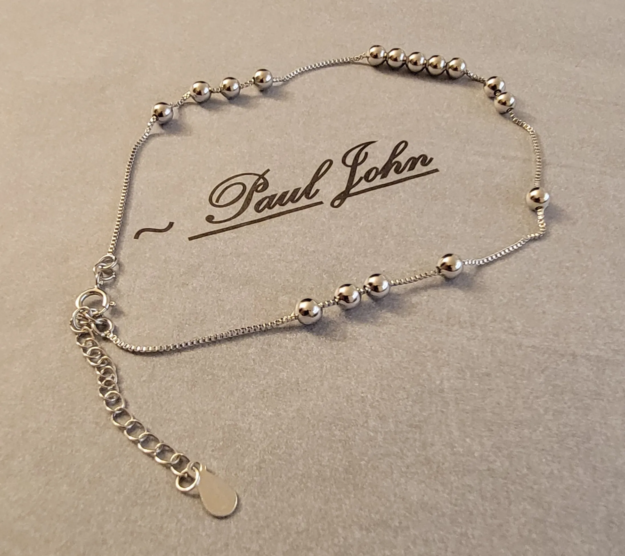 925 Sterling Silver Round Bead Anklet