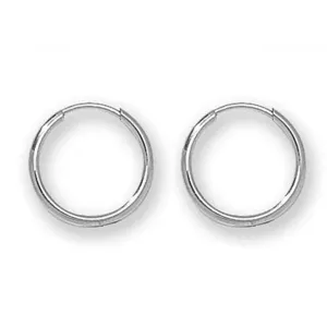 9ct White Gold 10mm Sleepers Earrings ES110W