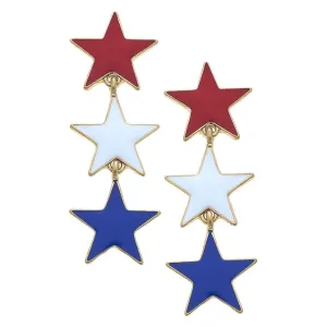 Americana Enamel Star Earring