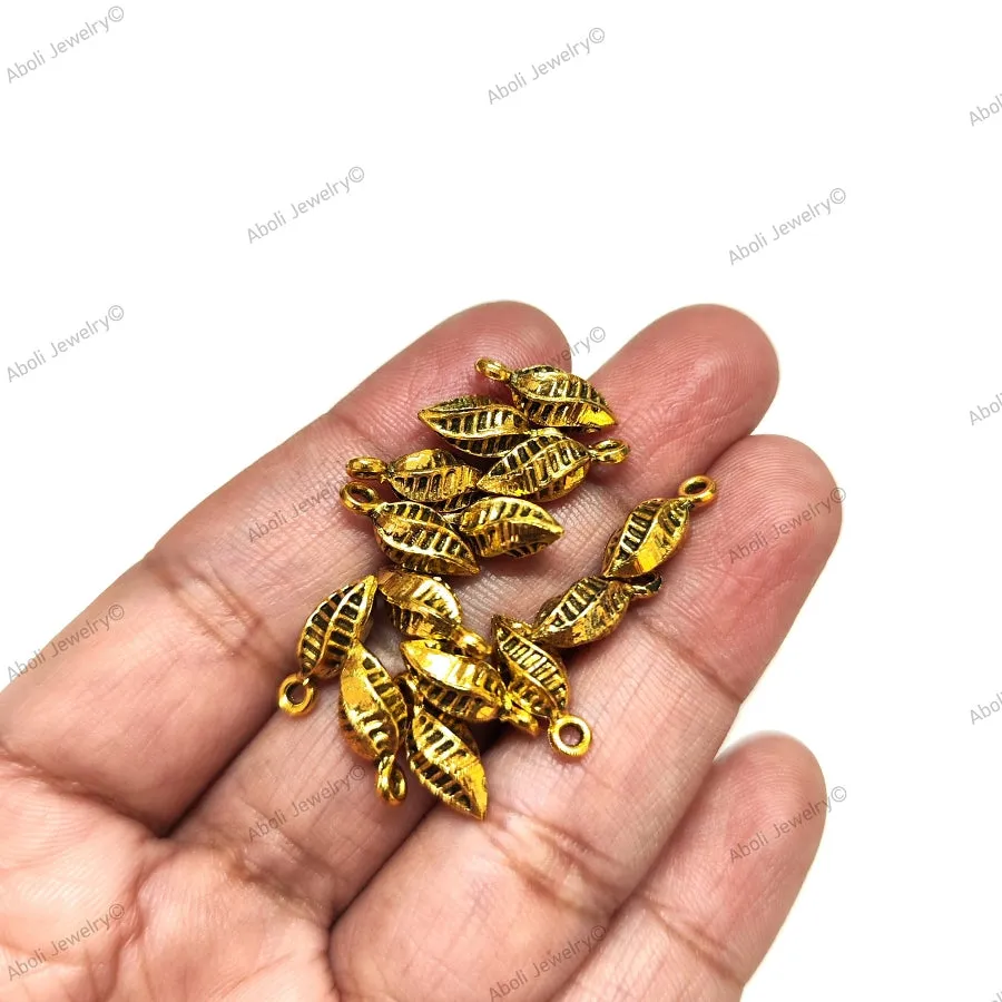 Antique golden buds dangle beads metal dangles jhumki 13 x 5 mm dangle charms latkan metal beads GSDB07 10 gm