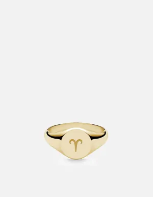 Astro Signet Ring, 14k Gold