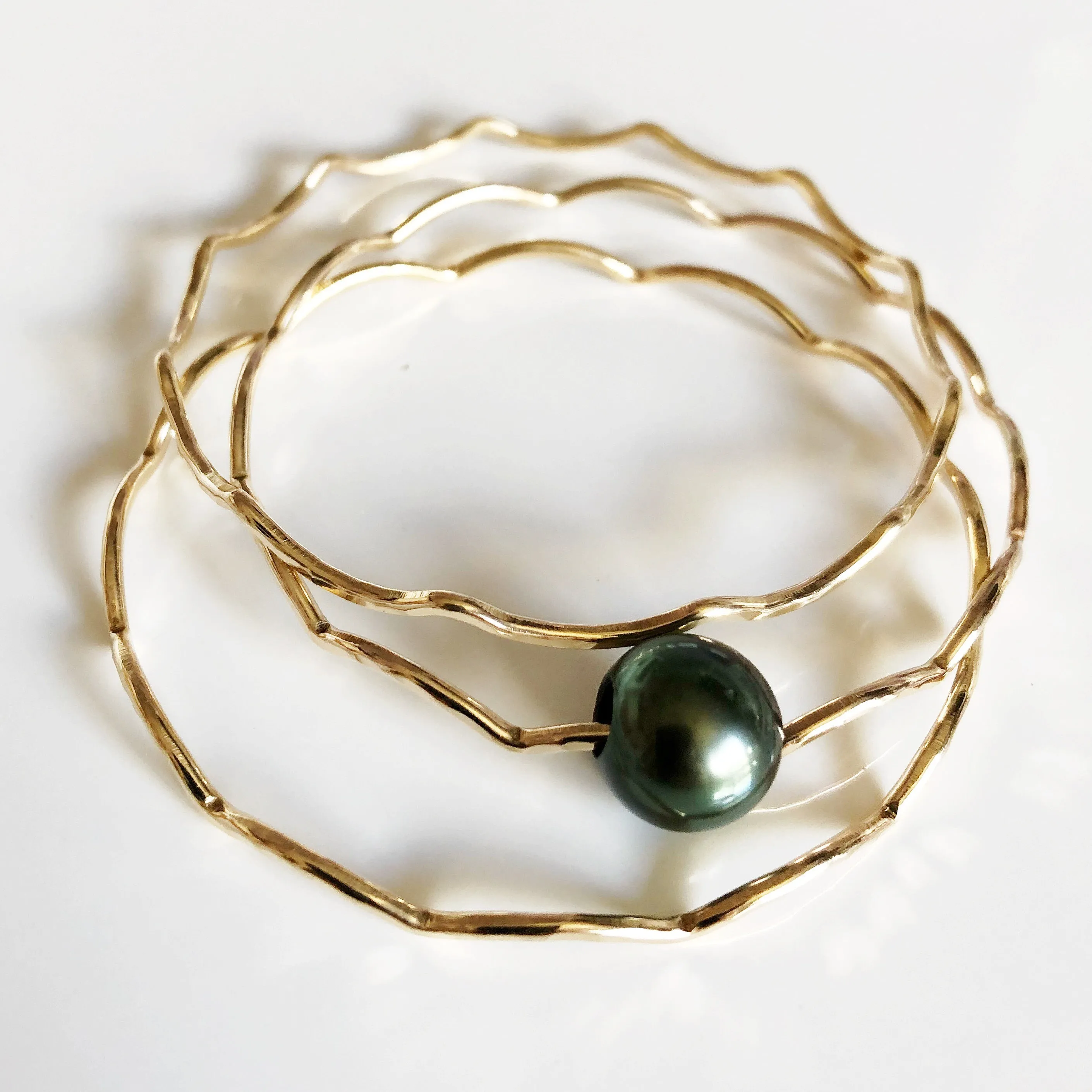 Bangle TOMI - tahitian pearl (B394)