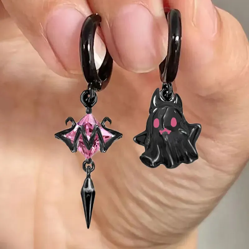 Black Cute Little Ghost Earrings