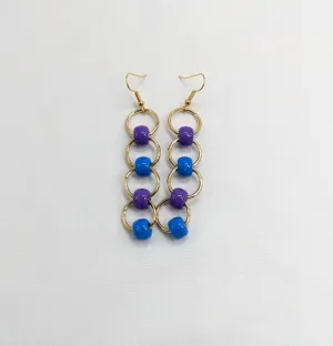 Blue and Purple Linked Earrings