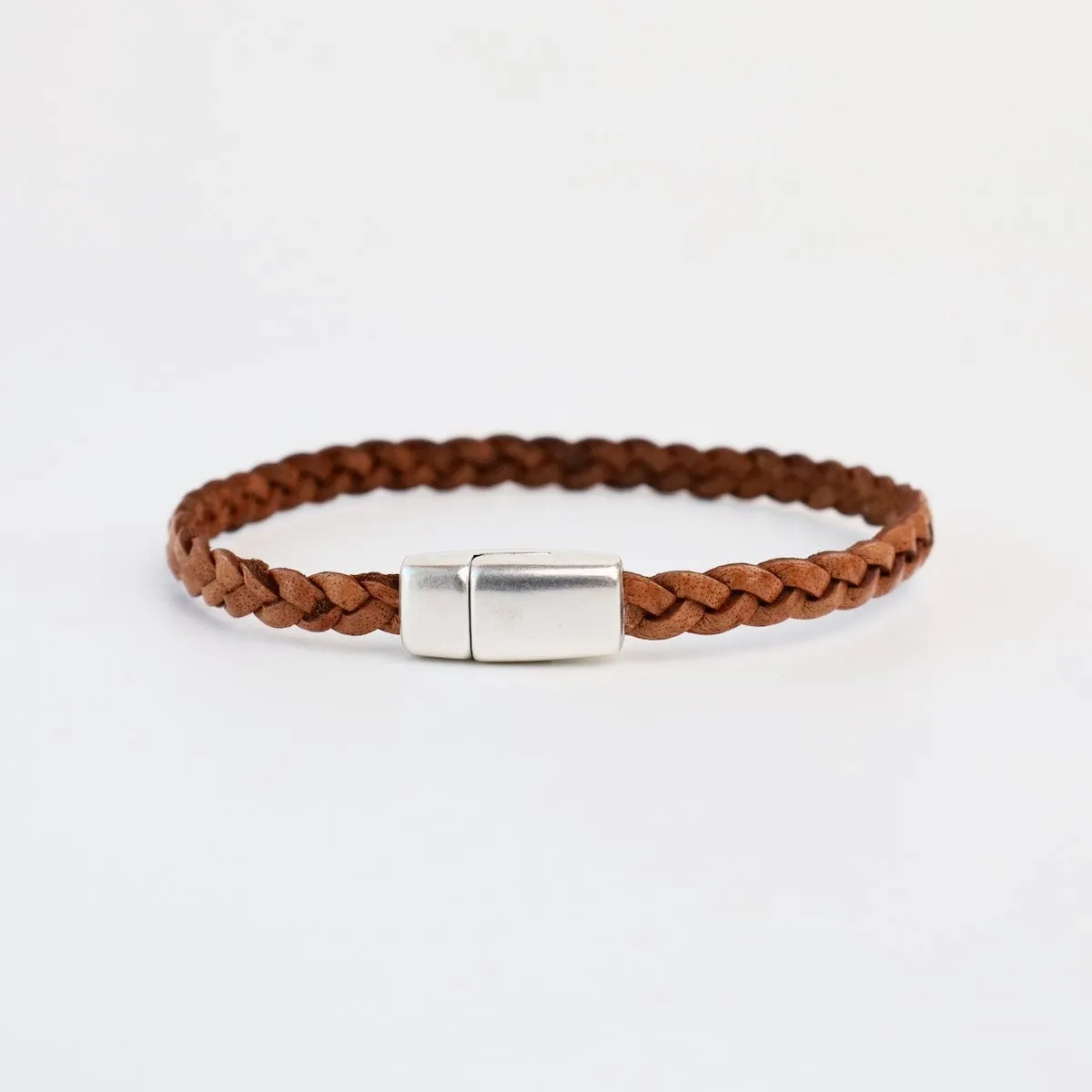 Braided Tan Leather Bracelet