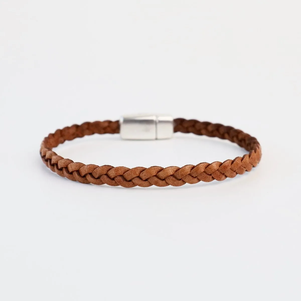 Braided Tan Leather Bracelet