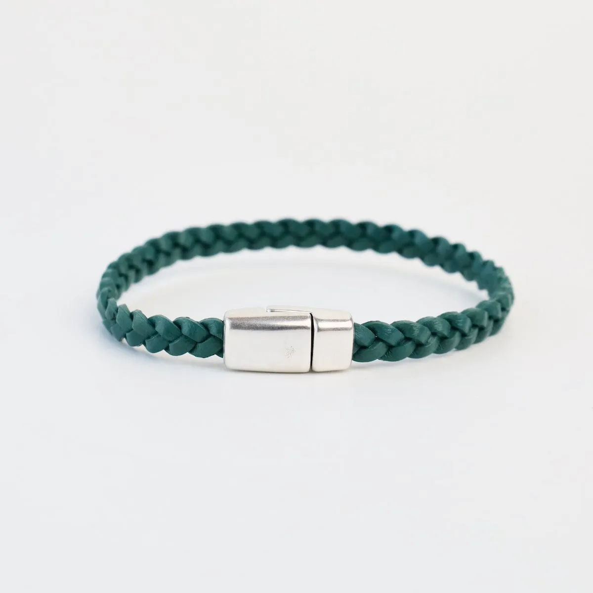 Braided Turquoise Leather Bracelet