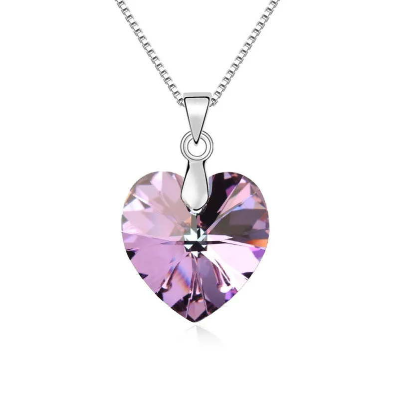 Brand new original SWAROVSKI elements crystal heart pendant necklace with thin chain necklace for women Mother's Day gift