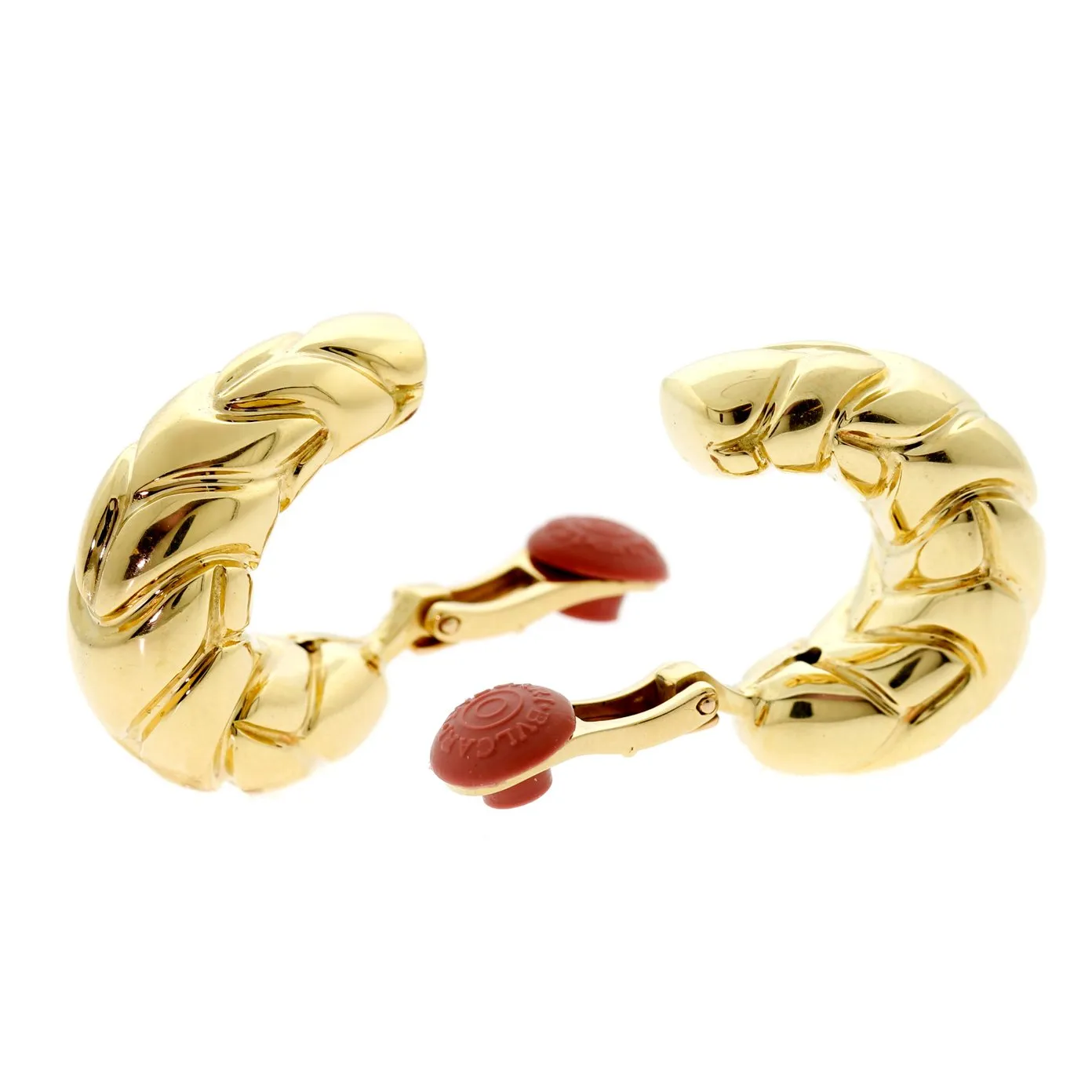 Bulgari Vintage Yellow Gold Hoop Earrings