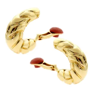 Bulgari Vintage Yellow Gold Hoop Earrings