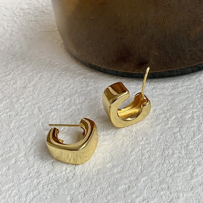 Chunky Gold Hoop Earrings-jlt11722