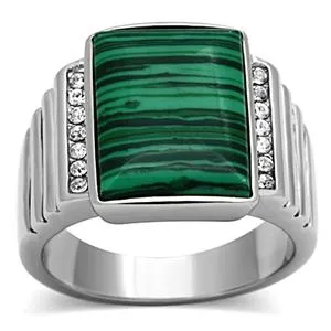 CJG2586 Stainless Steel  MALACHITE Ring