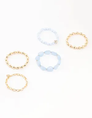 Coastal Beaded & Stone Bracelets 5-Pack