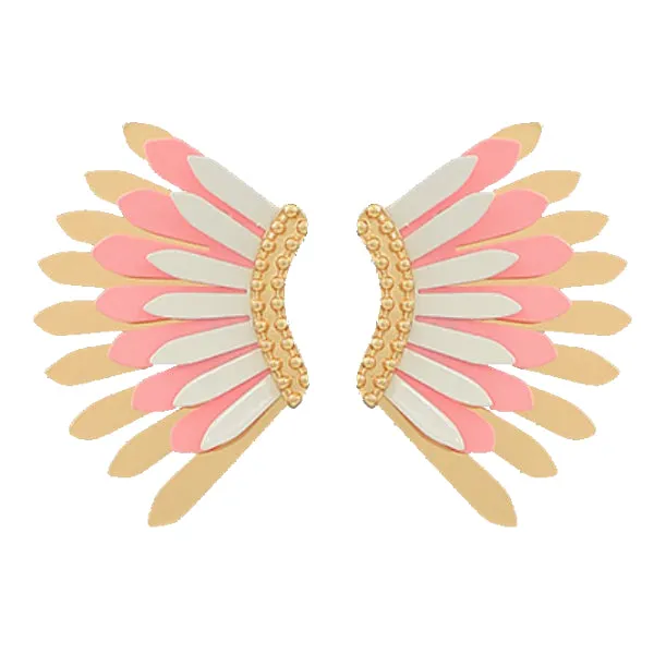 Color Coated Metal Wing Earrings