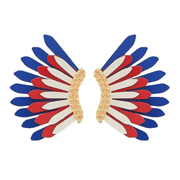 Color Coated Metal Wing Earrings