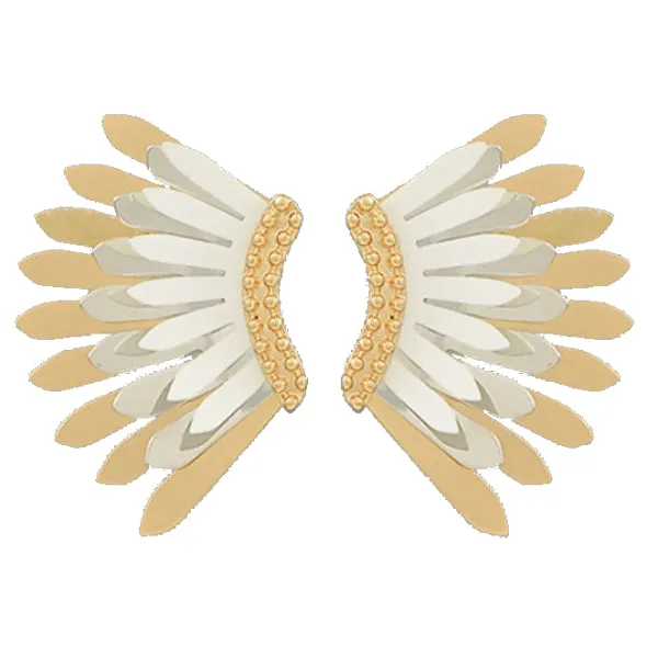 Color Coated Metal Wing Earrings