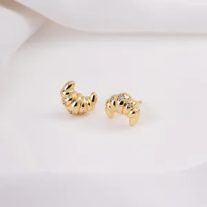 Croissant Gold Stud Earrings