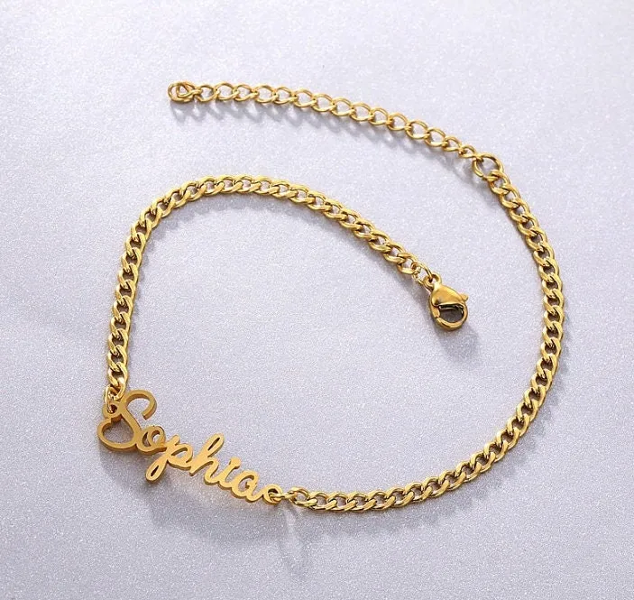 Custom Name Anklet, Personalized Anklet, Custom Anklet, Ankle Bracelet, Initial Beach Jewelry, Dainty Summer, Gift for Women, Wife, Her