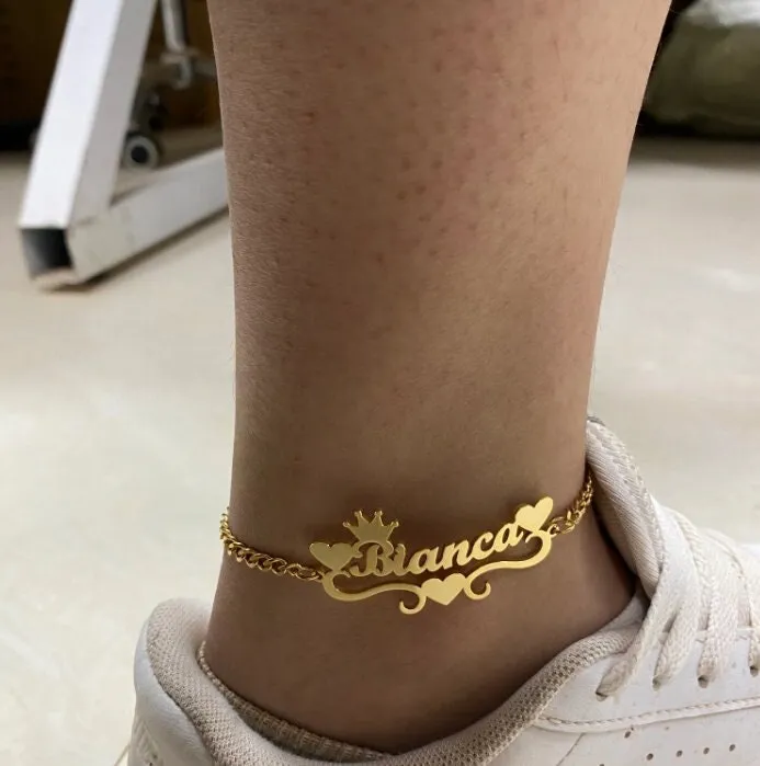 Custom Name Anklet, Personalized Anklet, Custom Anklet, Ankle Bracelet, Initial Beach Jewelry Gift for Women, Dainty Summer Custom Any Name