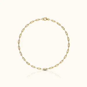 Dainty Paperclip Link Chain Anklet