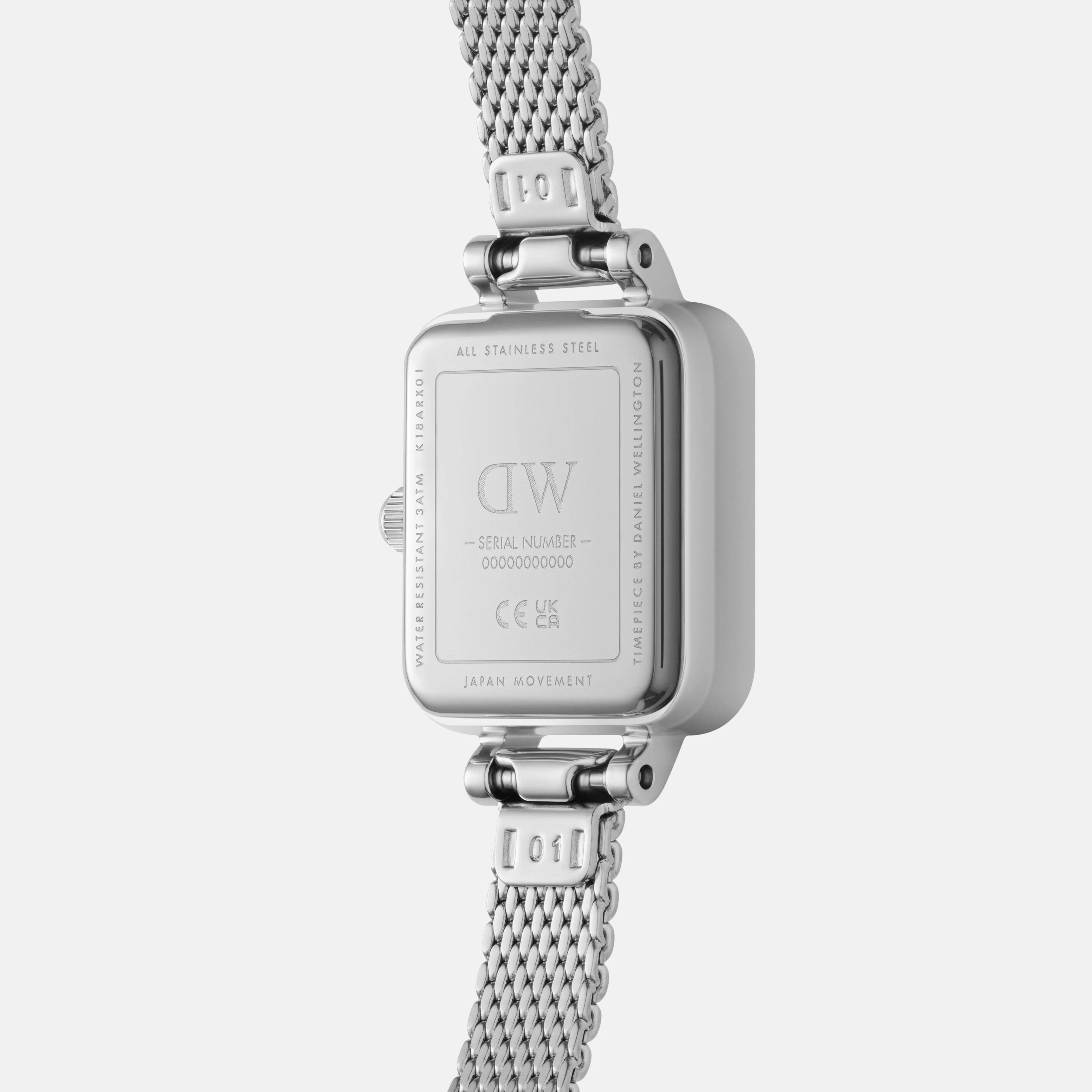 Daniel Wellington Quadro Mini Bezel Lumine 15x18 Sterling S White Watch