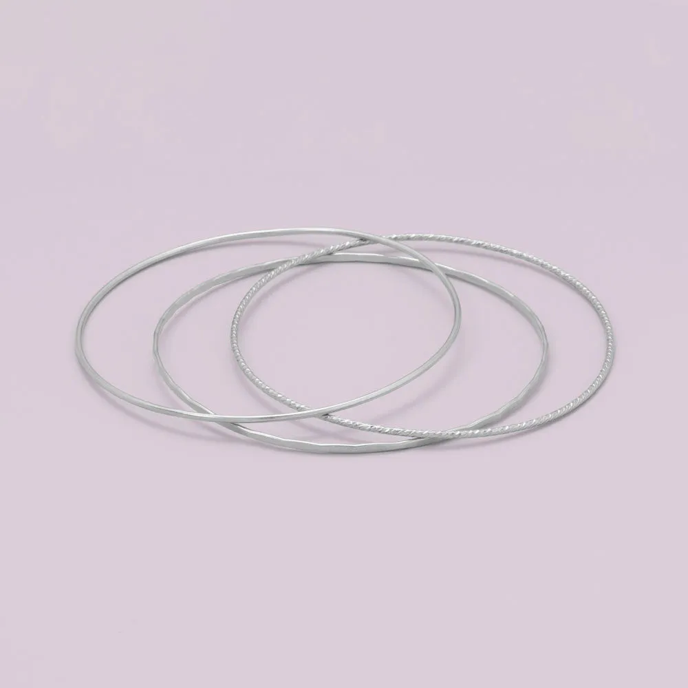 Diamond Cut Sparkle Wire Bangle Bracelet