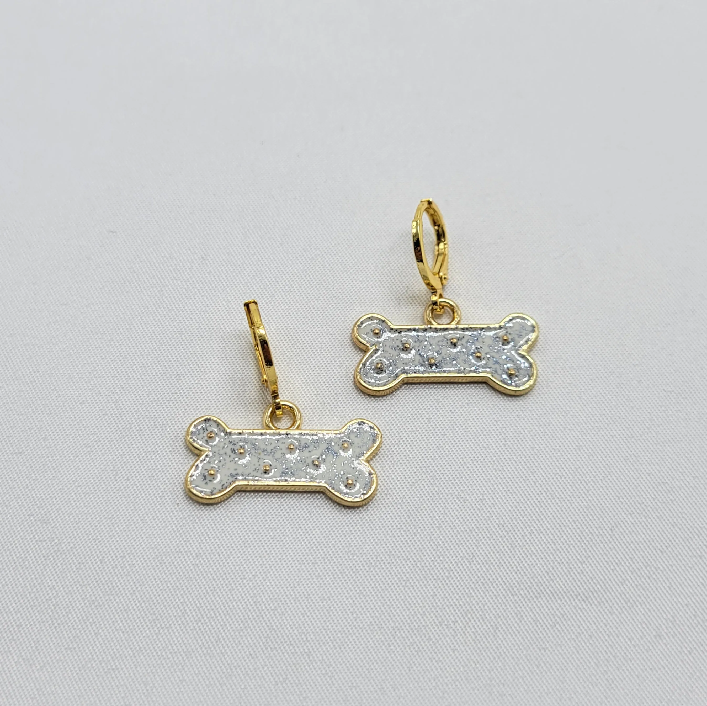 Dog Bone Huggie Earrings