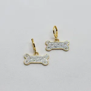 Dog Bone Huggie Earrings