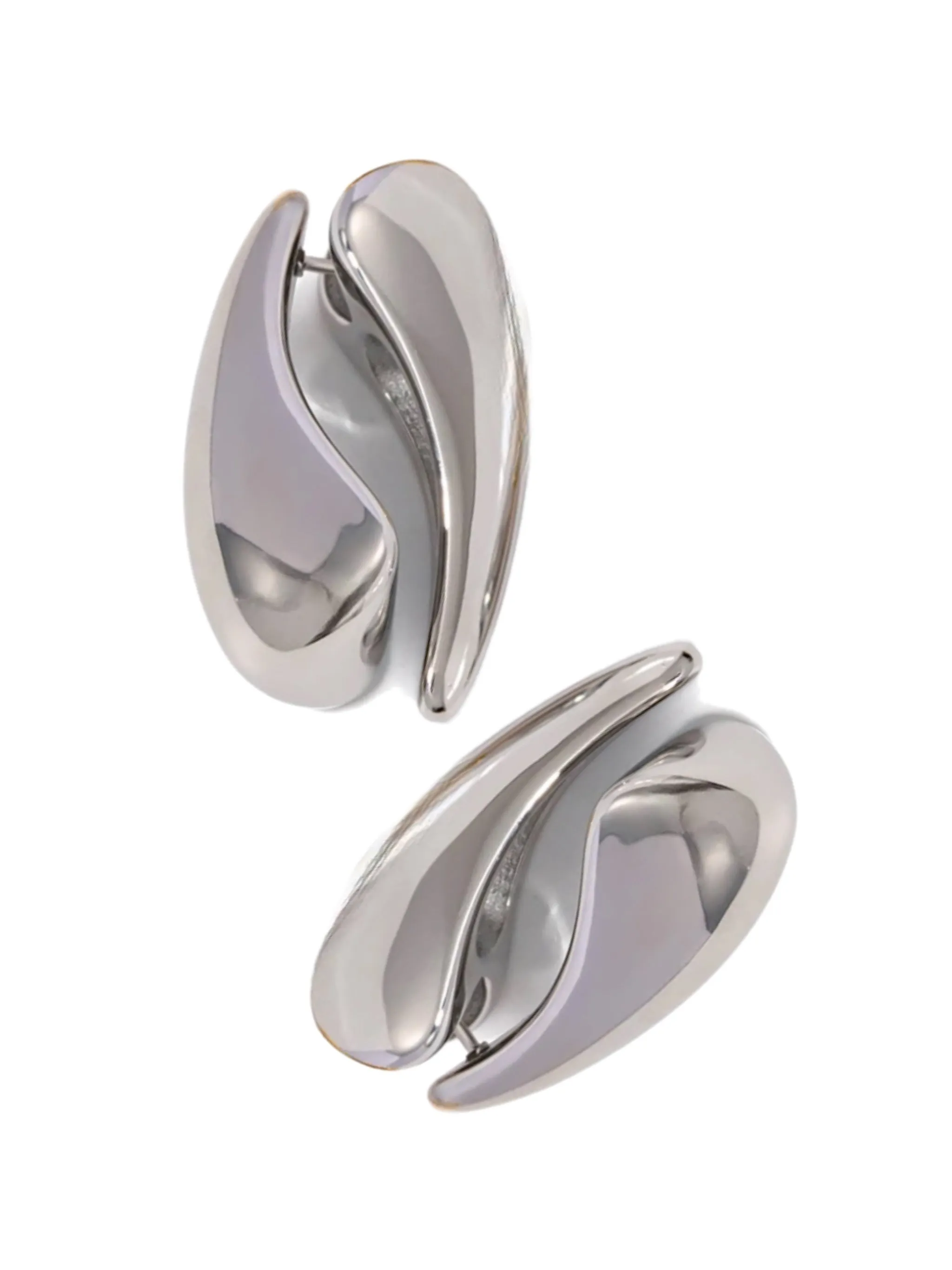 Double Dark Silver Earring