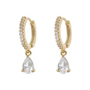 Eliza - Droplet Crystal Hoop Earrings