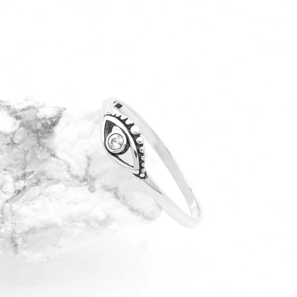 Evil Eye Sterling Silver Ring