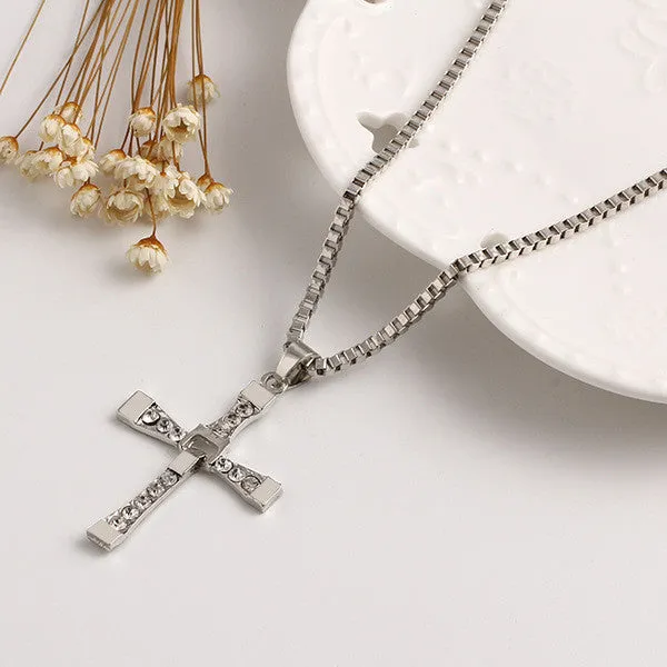 Fast and Furious Crystal Cross Men Necklaces & Pendants