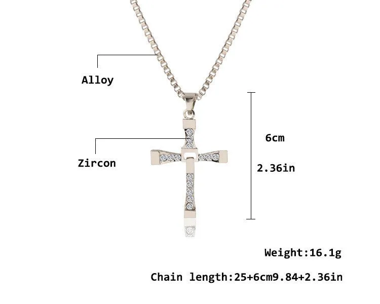 Fast and Furious Crystal Cross Men Necklaces & Pendants