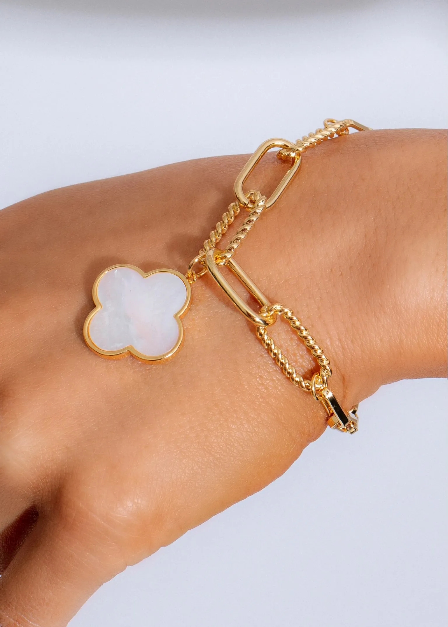 Fortuna Charm Bracelet White