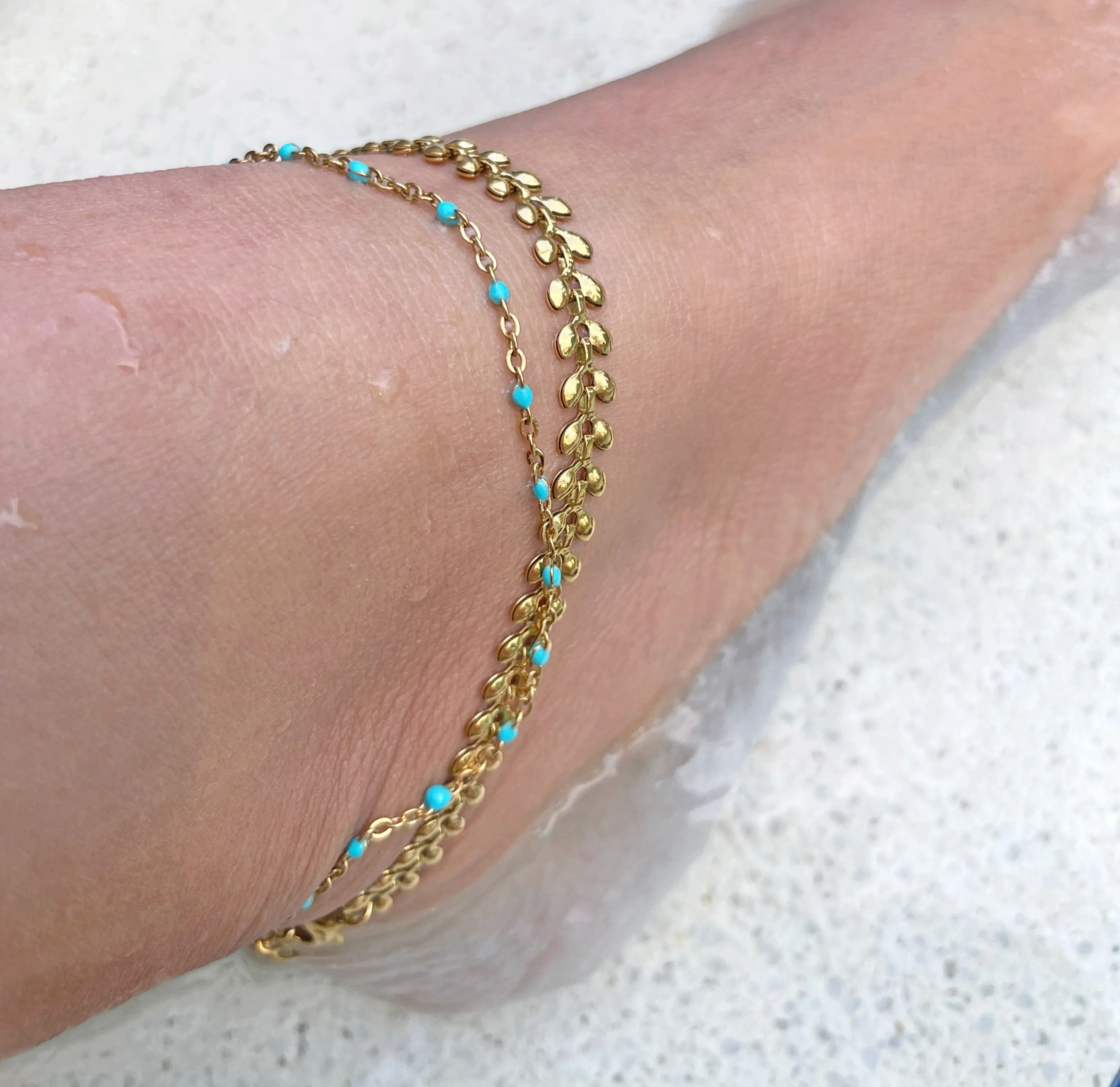 GISELLE GOLD LEAF CHAIN ANKLET