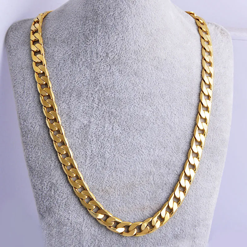 Gold Color Twisted Chain Necklace For Women