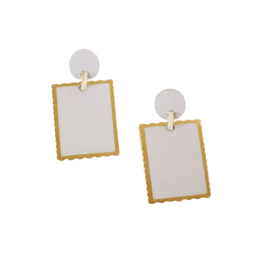 Gold Crusted Drop Earrings