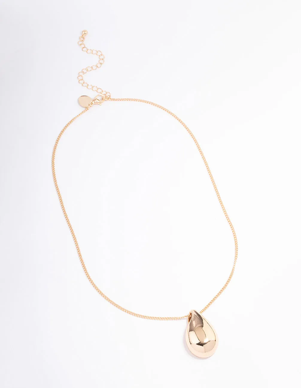 Gold Mini Pear Drop Pendant Necklace