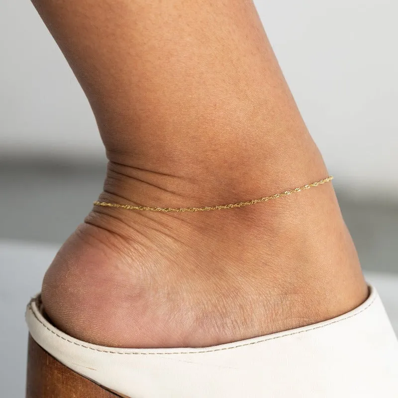 Gold Singapore Anklet