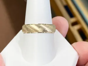 Gold Wedding Band Brushed Finish