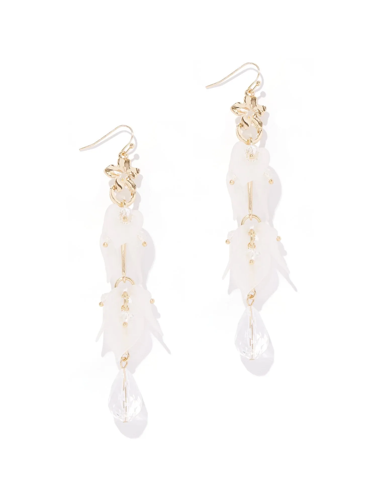 Goldtone Floral Drop Earring