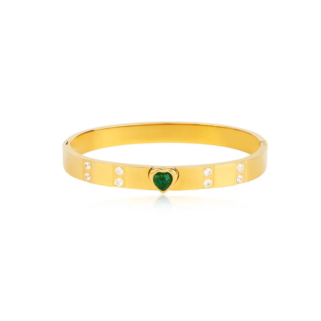 Heart Oasis 18K Gold Plated Bangle