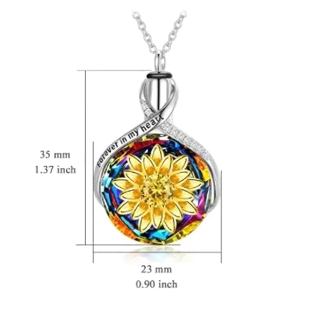 Heart Shaped Crystal Tree Urn Necklace Ashes Keepsake Pendant Jewelry Gifts For Women Girls