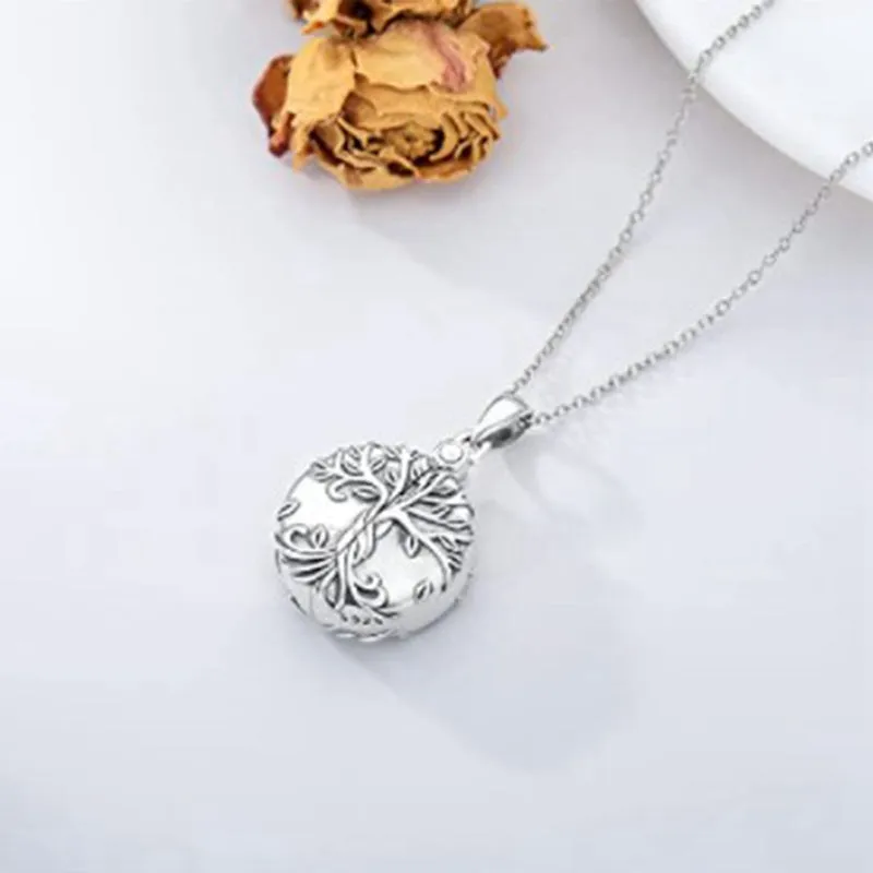 Heart Shaped Crystal Tree Urn Necklace Ashes Keepsake Pendant Jewelry Gifts For Women Girls