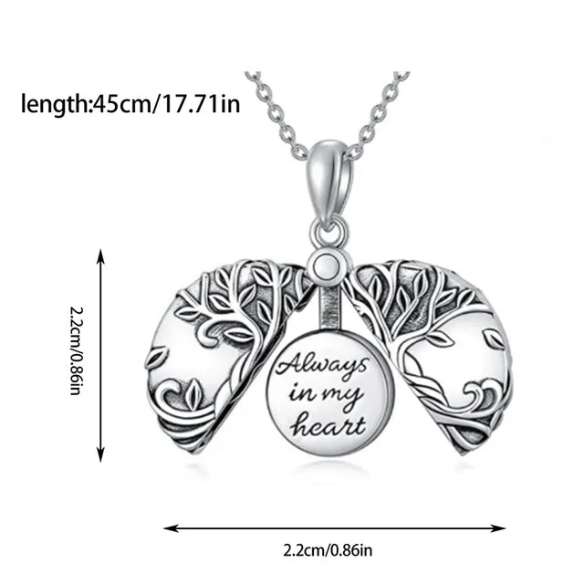 Heart Shaped Crystal Tree Urn Necklace Ashes Keepsake Pendant Jewelry Gifts For Women Girls